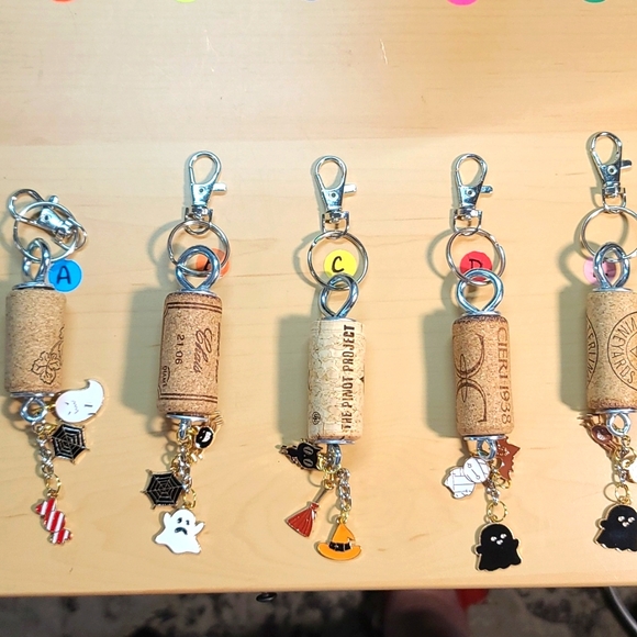 2 for $10 BOGO Halloween - Upcycled Wine Cork Key Chain or Purse Charm - Pick 2 - Picture 7 of 7